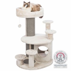 Trixie Senioren-Kratzbaum Emil - lichtgrau. Der extra für ältere Katzen ausgelegte Kratzbaum Emil überzeugt durch seine einfachen Aufstiegsmöglichkeiten.